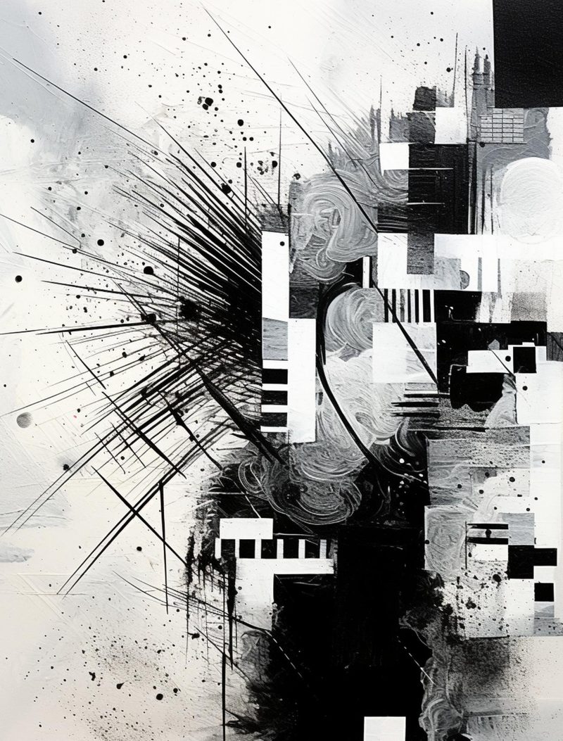 Abstraction Menagerie eBook page 130 — abstract-experimental, monochrome-collage, grunge-aesthetic