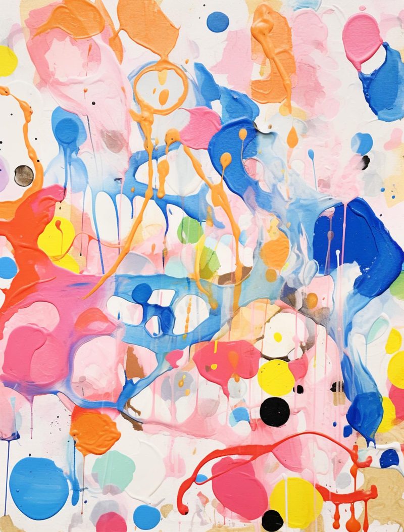 Abstraction Menagerie eBook page 15 — abstract art, colorful collage, watercolor mixed media