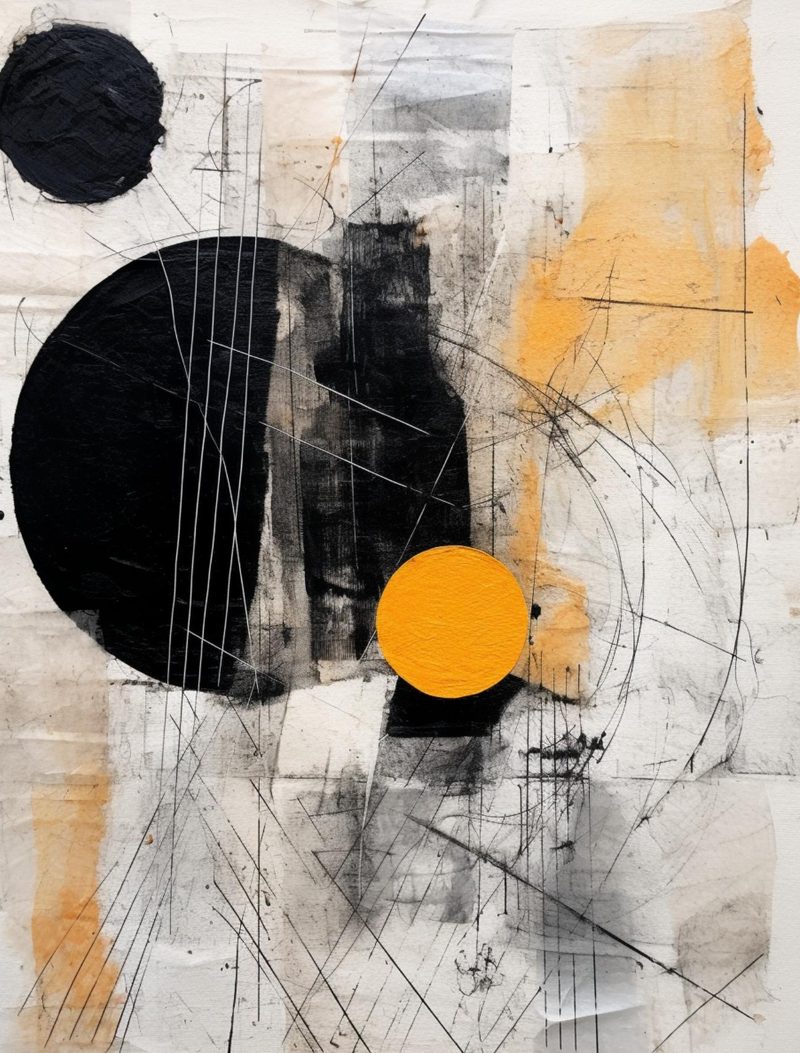Abstraction Menagerie eBook page 24 — modern abstract, geometric collage, minimalist mixed-media