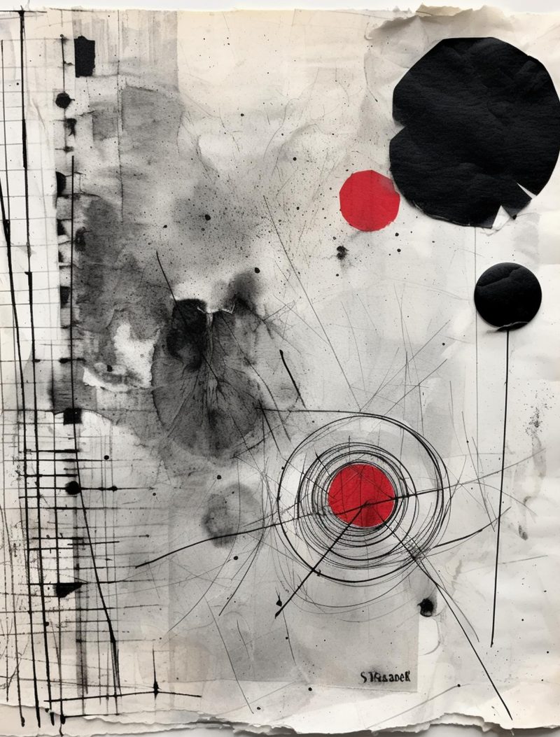 Abstraction Menagerie eBook page 26 — abstract art, minimalist collage, modern mixed media