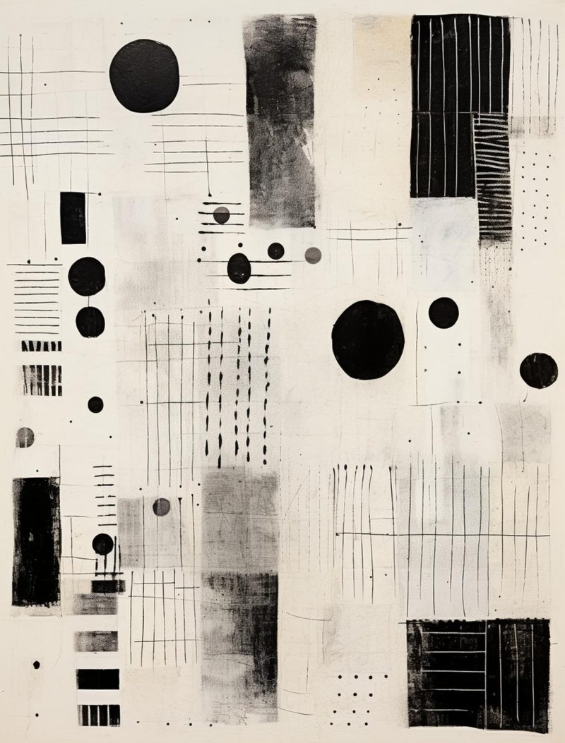 Abstraction Menagerie eBook page 34 — abstract geometric, mid-century modern, experimental collage