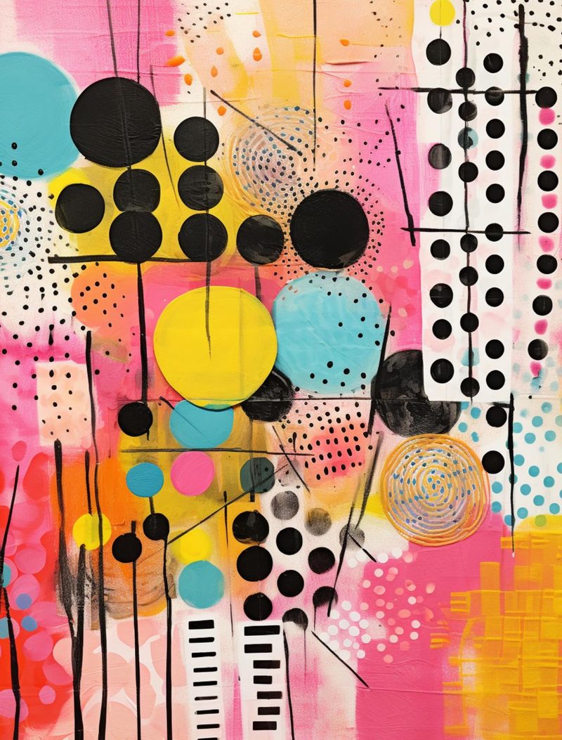 Abstraction Menagerie eBook page 75 — abstract geometric, modern playful, rainbow bright