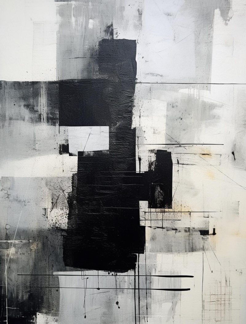 Abstraction Menagerie eBook page 76 — abstract urban art, architectural blueprints, industrial aesthetic