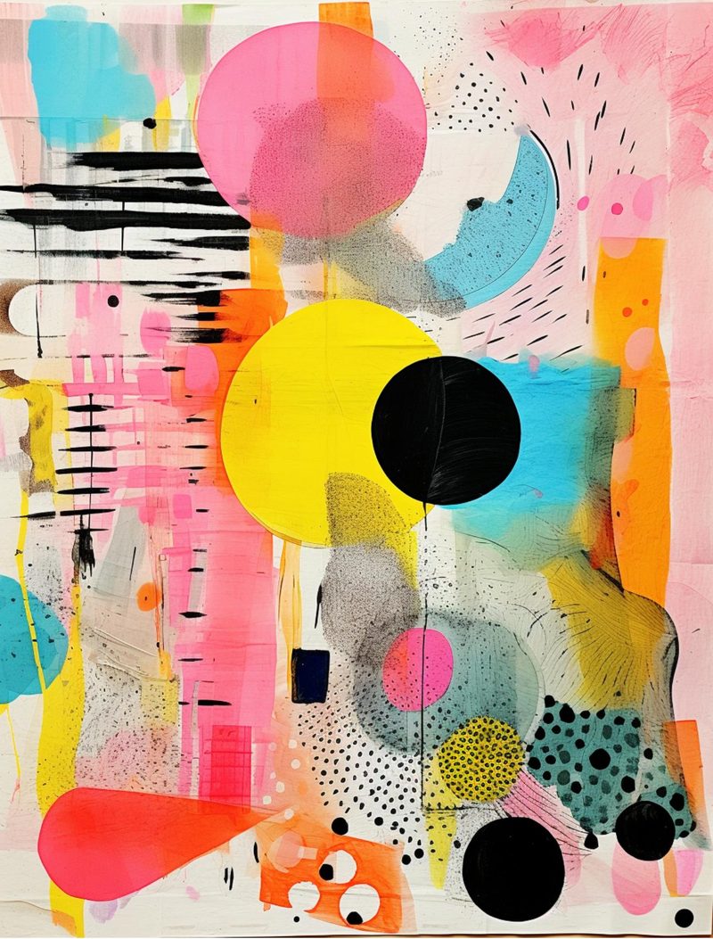 Abstraction Menagerie eBook page 9 — abstract collage, geometric art, modern mixed media