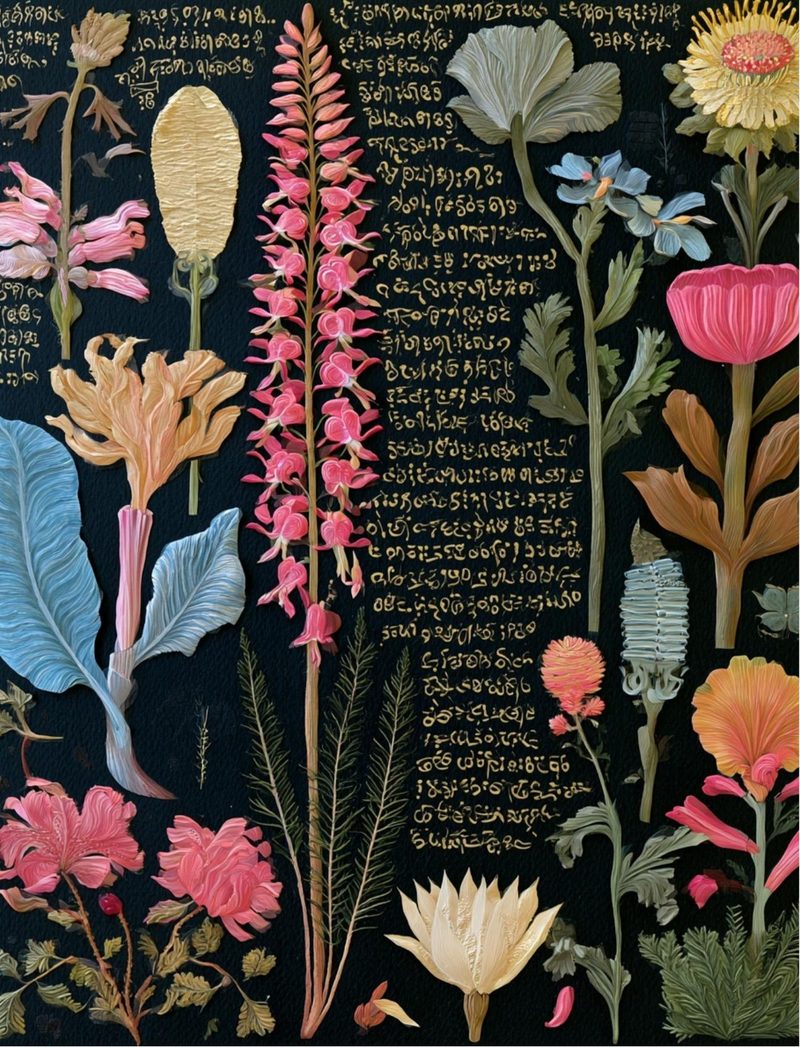 Botanica Obscura — Midnight Garden Collage Papers eBook page 16 — [object Object]