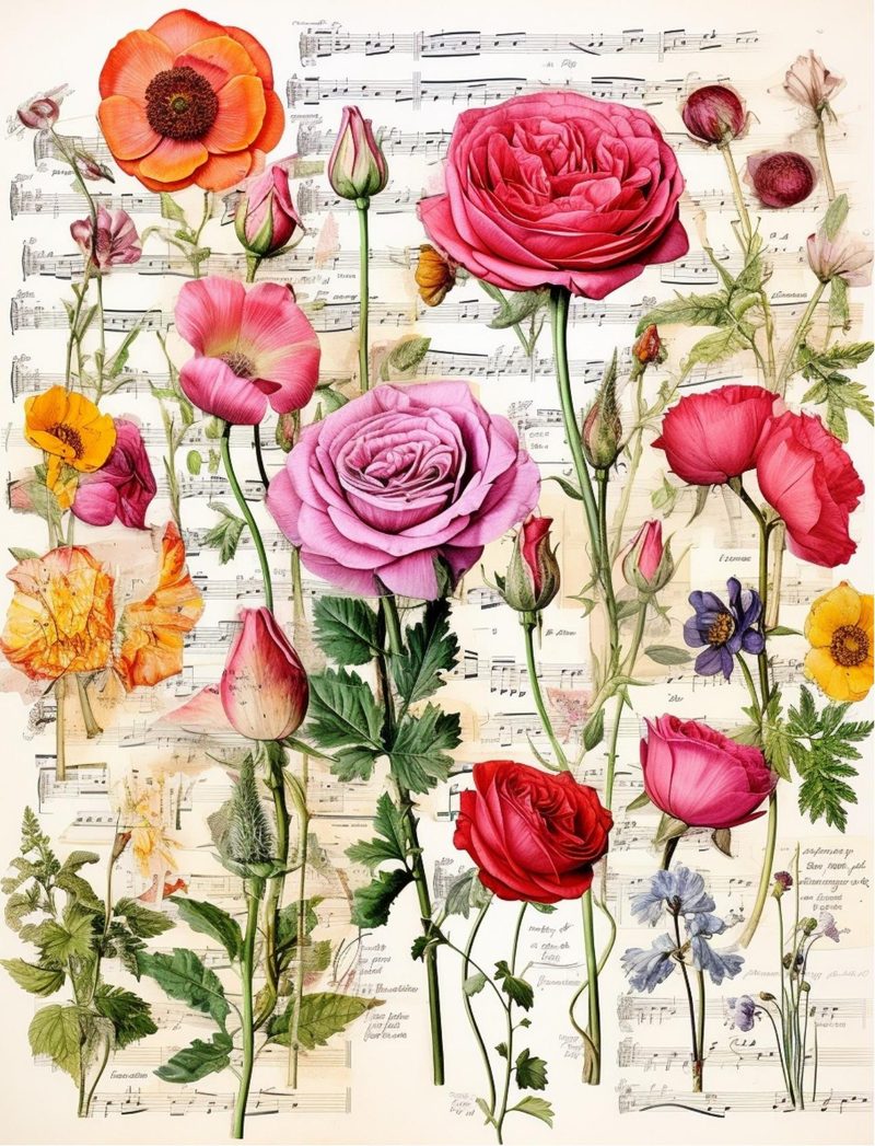 Botanica Obscura — Midnight Garden Collage Papers eBook page 26 — [object Object]