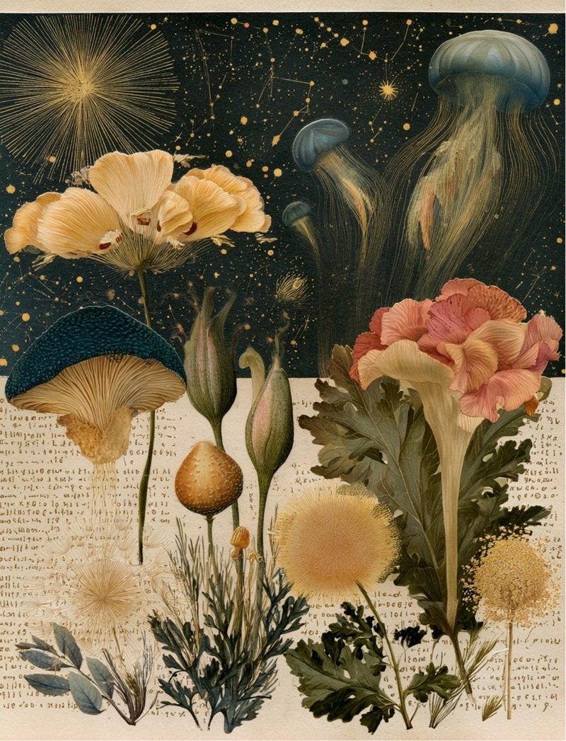 Botanica Obscura — Midnight Garden Collage Papers eBook page 31 — [object Object]