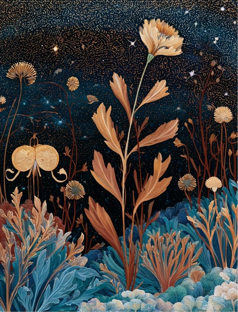 Botanica Obscura — Midnight Garden Collage Papers eBook page 45 — [object Object]