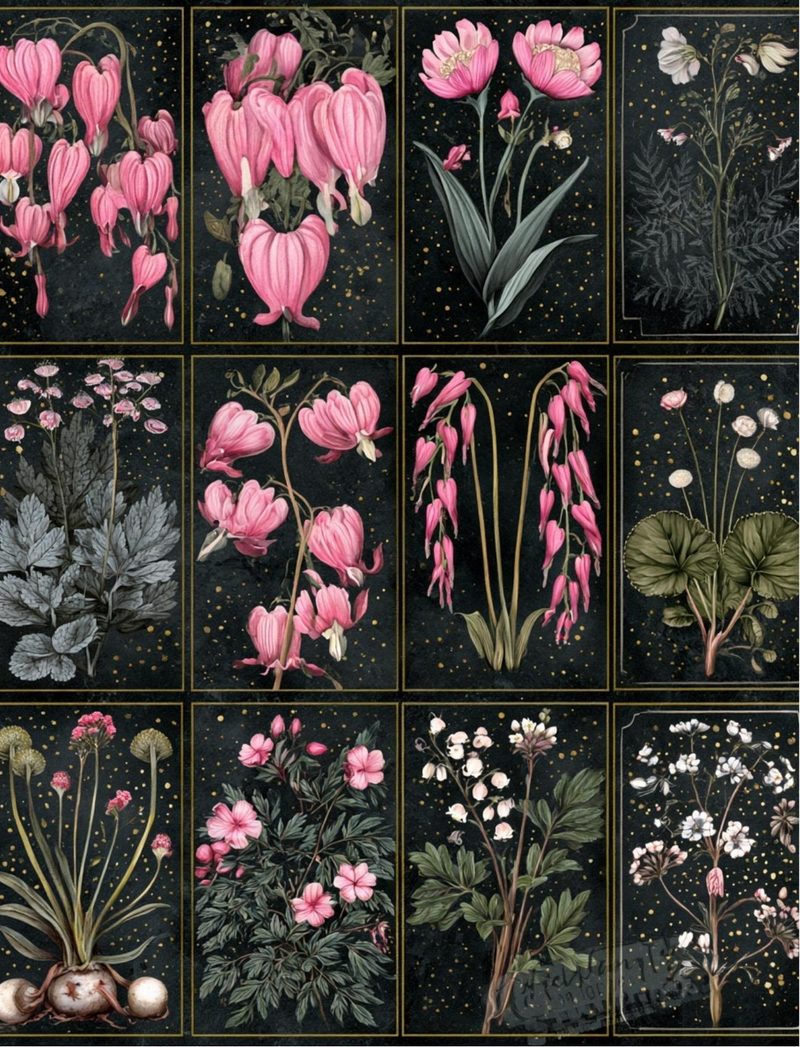 Botanica Obscura — Midnight Garden Collage Papers eBook page 52 — [object Object]