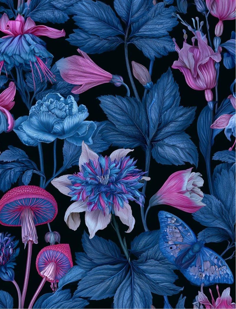 Botanica Obscura — Midnight Garden Collage Papers eBook page 64 — [object Object]