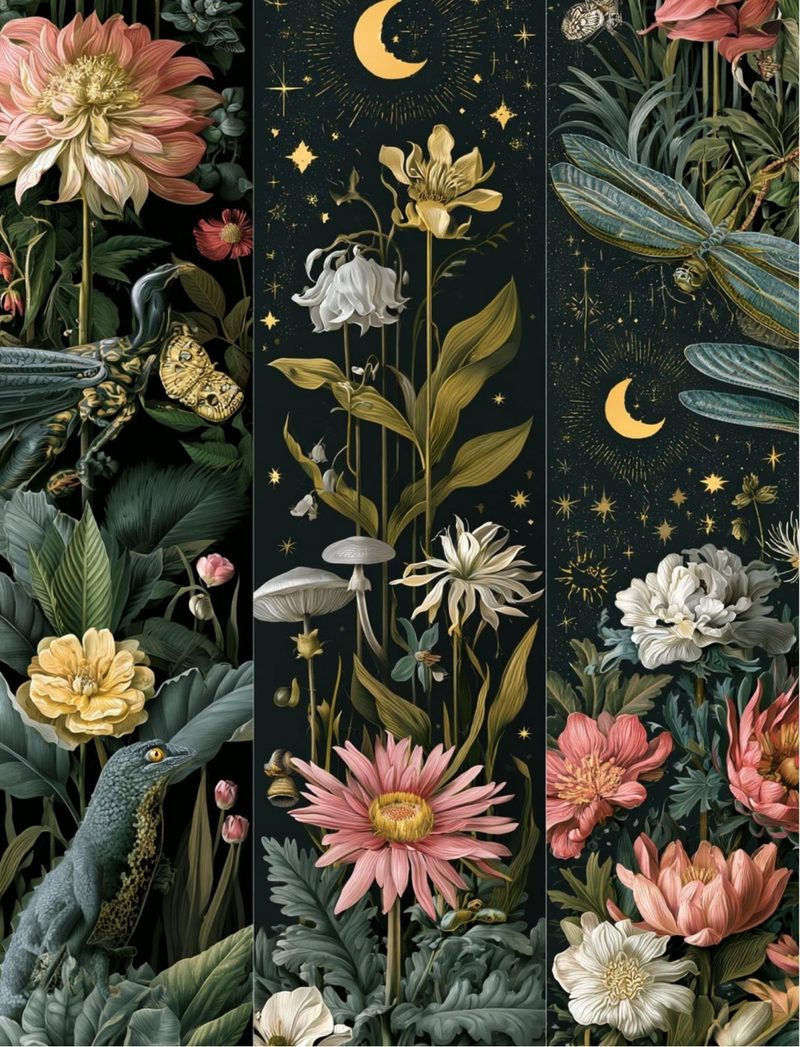 Botanica Obscura — Midnight Garden Collage Papers eBook page 65 — [object Object]