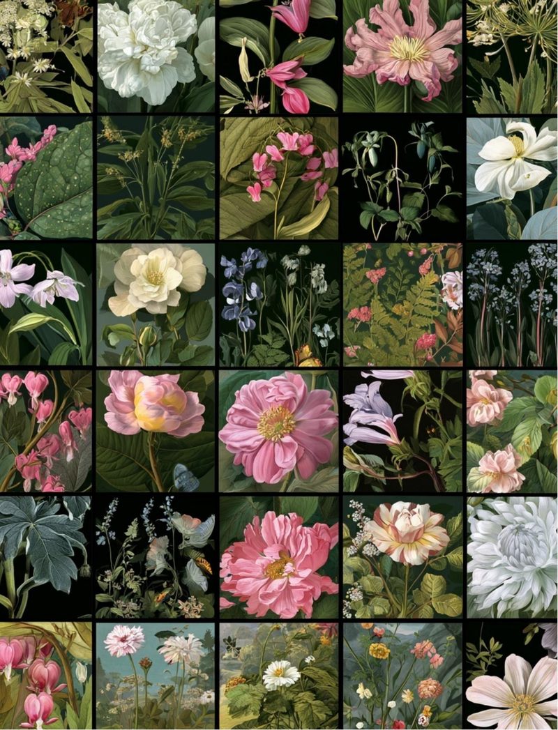 Botanica Obscura — Midnight Garden Collage Papers eBook page 67 — [object Object]