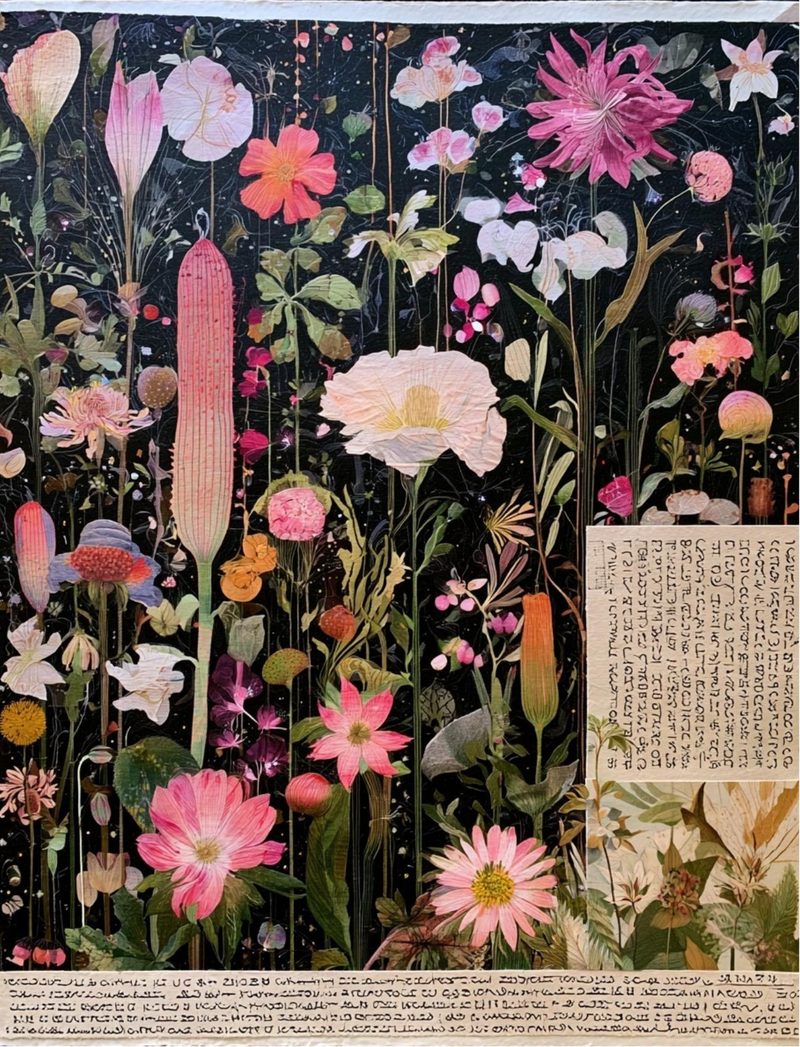 Botanica Obscura — Midnight Garden Collage Papers eBook page 9 — [object Object]