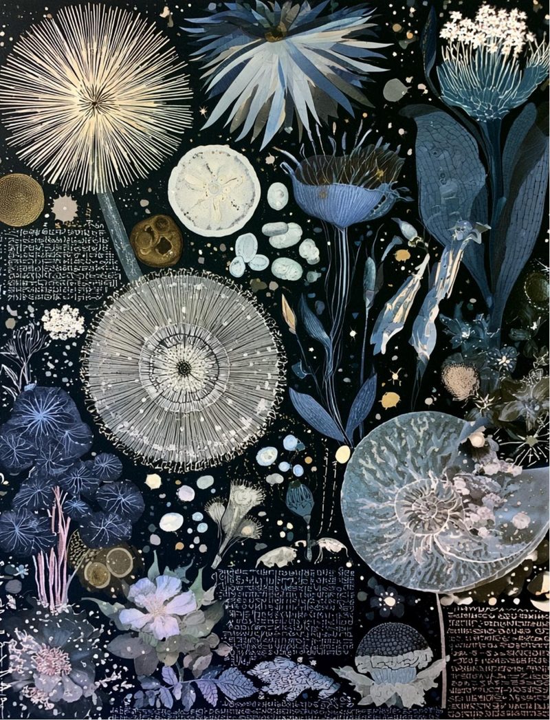 Botanica Obscura — Midnight Garden Collage Papers eBook page 98 — [object Object]