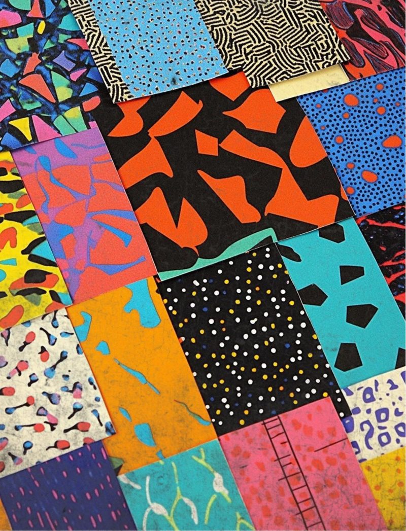 Collage Couture eBook page 72 — 80s geometric, postmodern design, bold color blocking