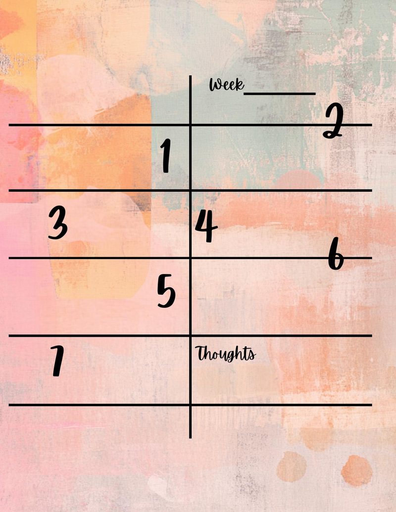 Creative Heroine Vol. 1 eBook page 117 — weekly planner, minimal line art, watercolor background