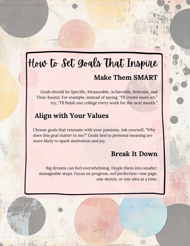 Creative Heroine Vol. 1 eBook page 25 — goal setting, motivational, SMART goals