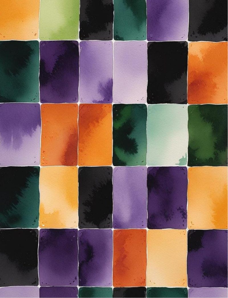 Curses! It’s Halloween eBook page 21 — color-study, abstract-watercolor, modern-collage