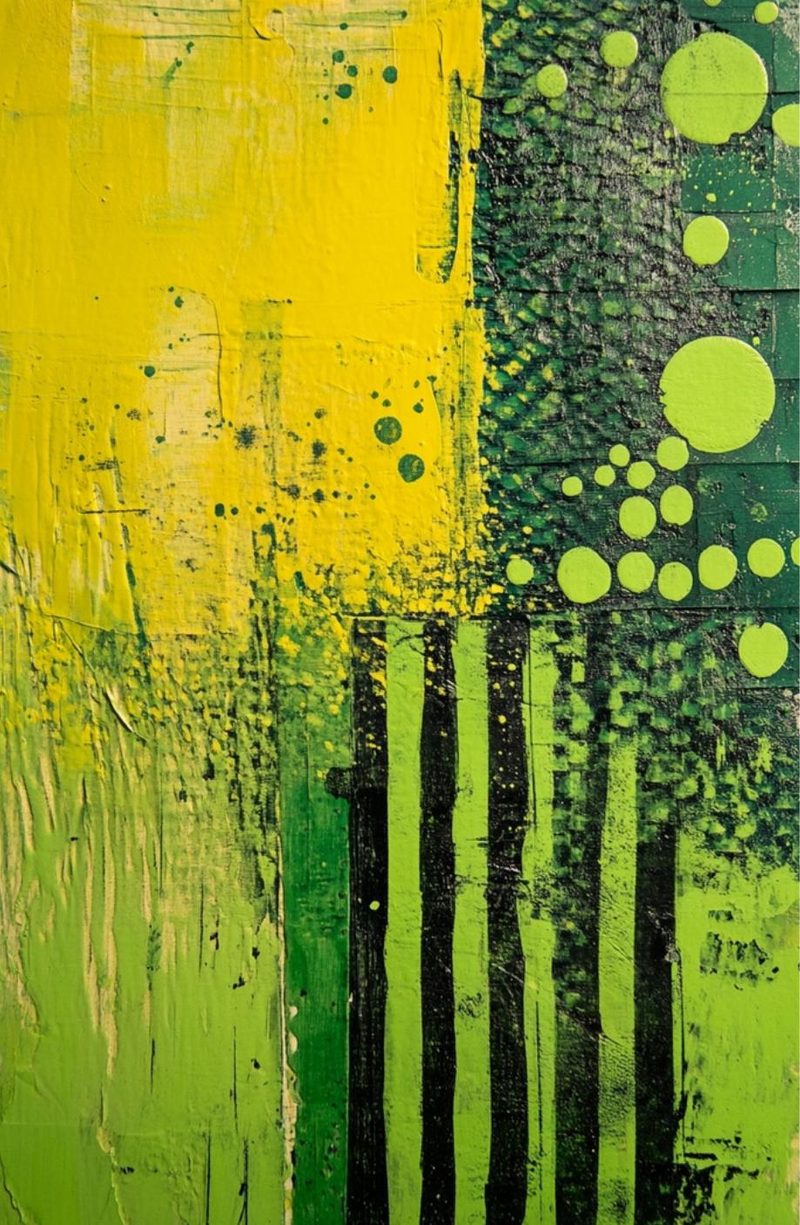 Size Matters eBook page 56 — abstract geometric art, bold color blocking, modern mixed media