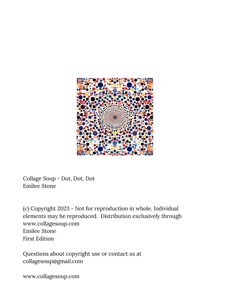 Dot, Dot, Dot eBook page 2 — abstract optical art, color theory, geometric pattern