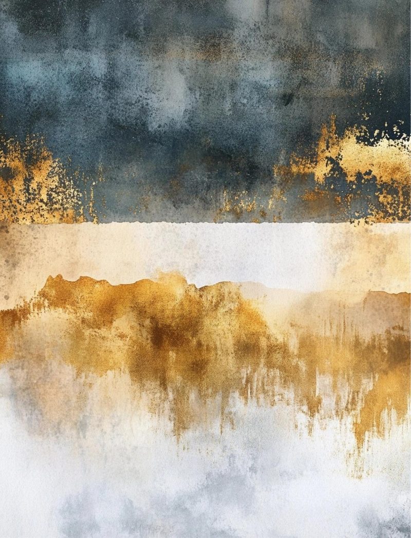 Dressed To Be Wild eBook page 88 — abstract landscape, minimalist art, gold accents
