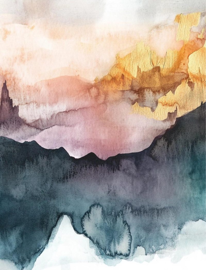 Everything & Nothing eBook page 18 — abstract landscape, watercolor art, ethereal scenery