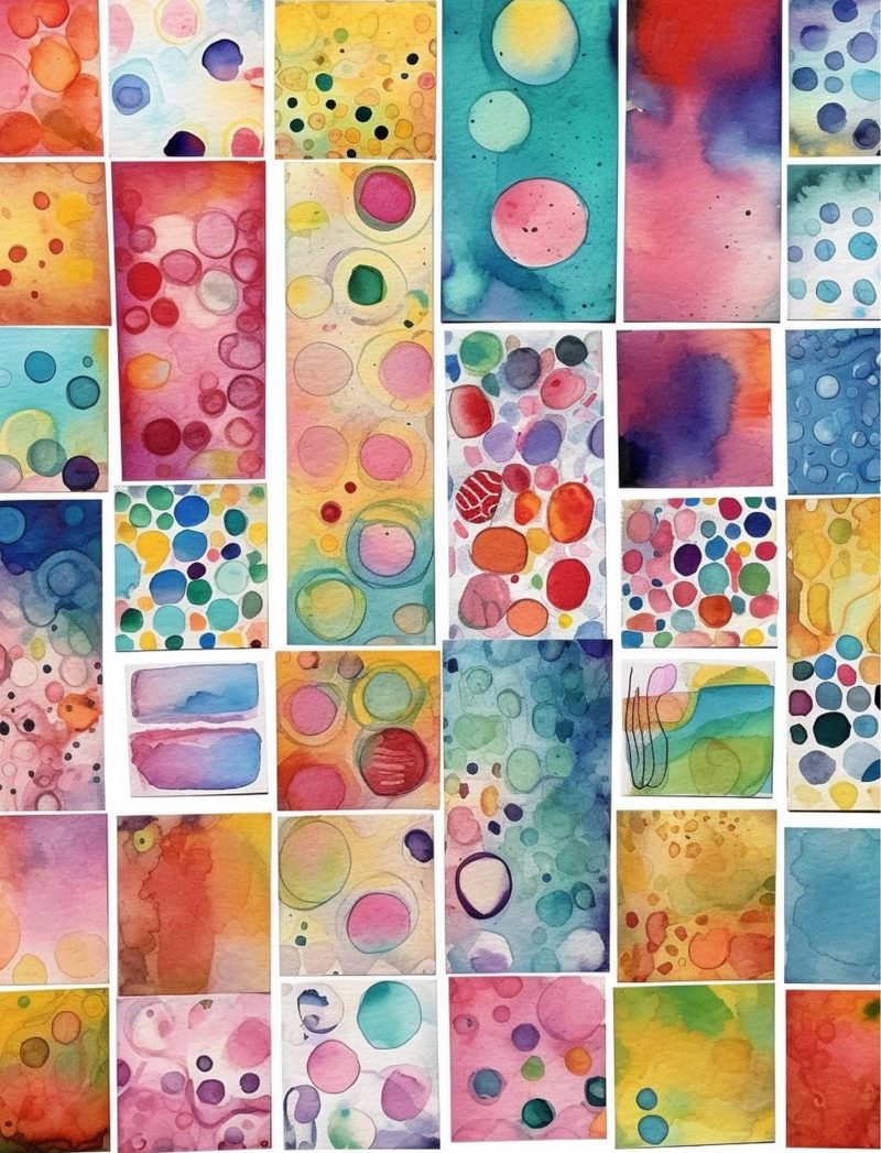 Everything & Nothing eBook page 30 — abstract watercolor, bubbles, color studies