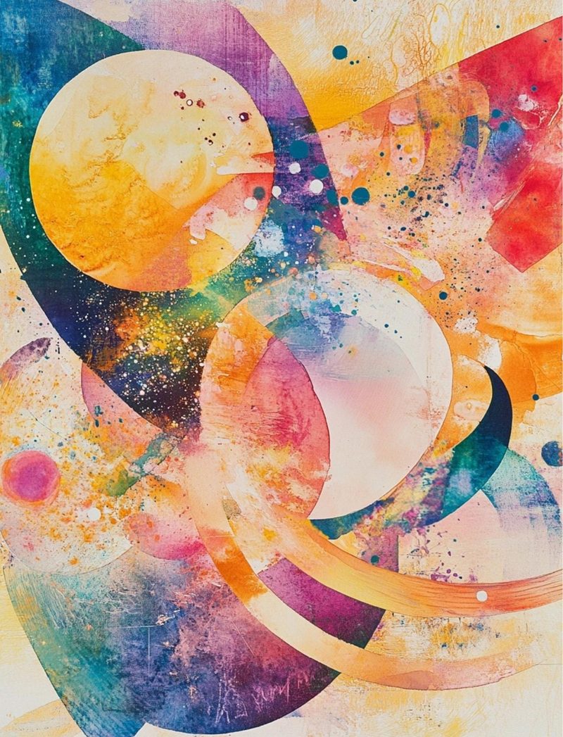 Everything & Nothing eBook page 6 — abstract art, colorful collage, watercolor mixed media
