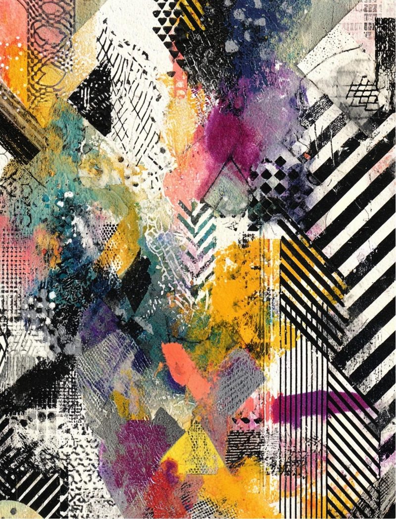 Face It eBook page 14 — abstract modern art, geometric collage, mixed media