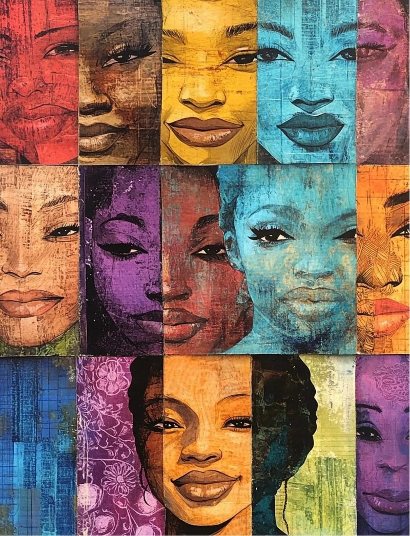 Face It eBook page 20 — diversity and representation, pop art portrait, colorful collage
