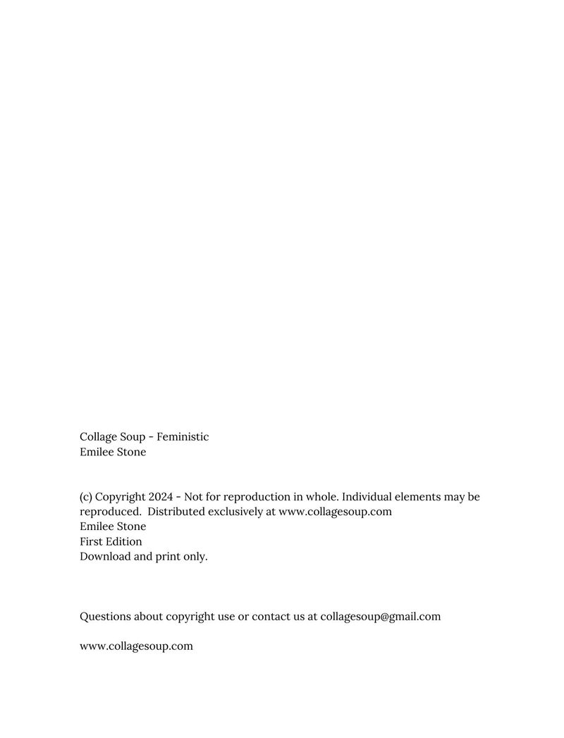 Feministic eBook page 2 — title page, copyright, minimalist
