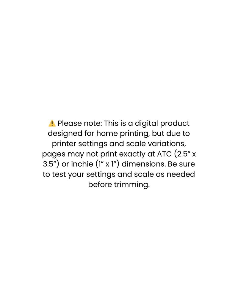 Free Love eBook page 2 — printing instructions, digital product notice, scale guide