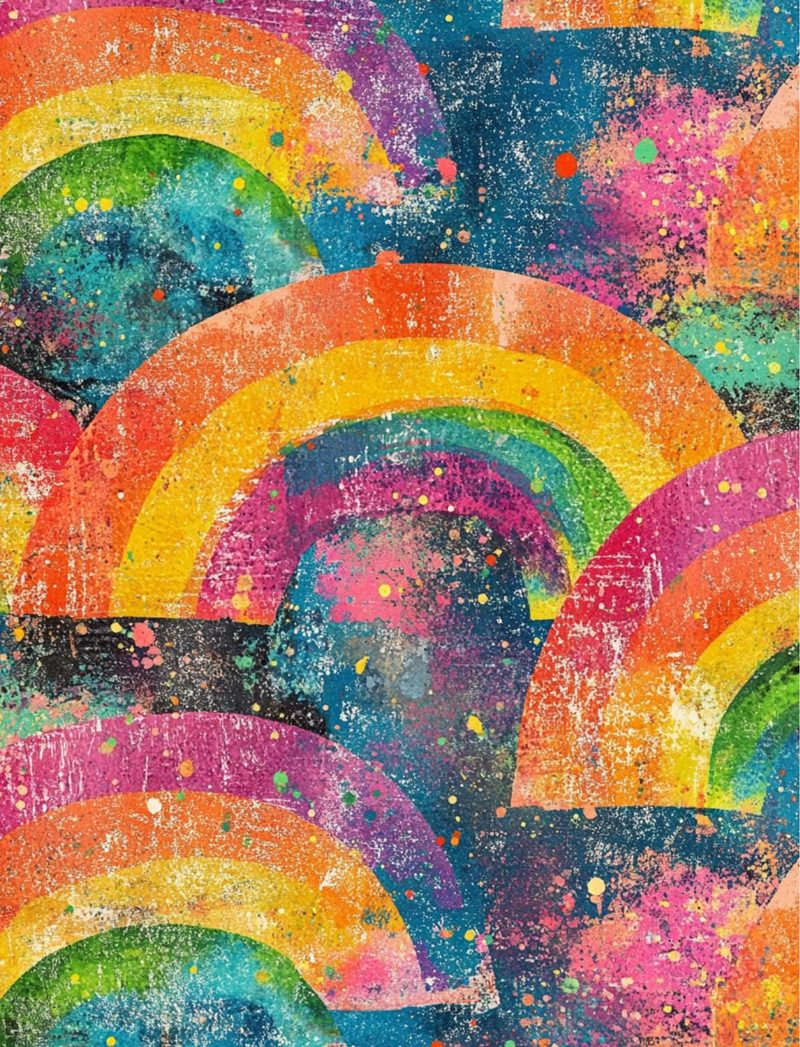 Fundamentals Bundle eBook Pack Essential Collage Collection For Every Artist S Library 420 Pages 1 page 44 — rainbow art, abstract geometric, modern collage