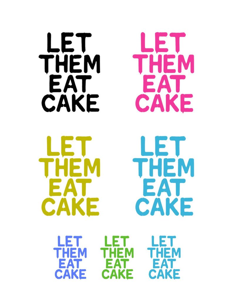 Gilded Pop eBook page 60 — typography, motivational quotes, let them eat cake
