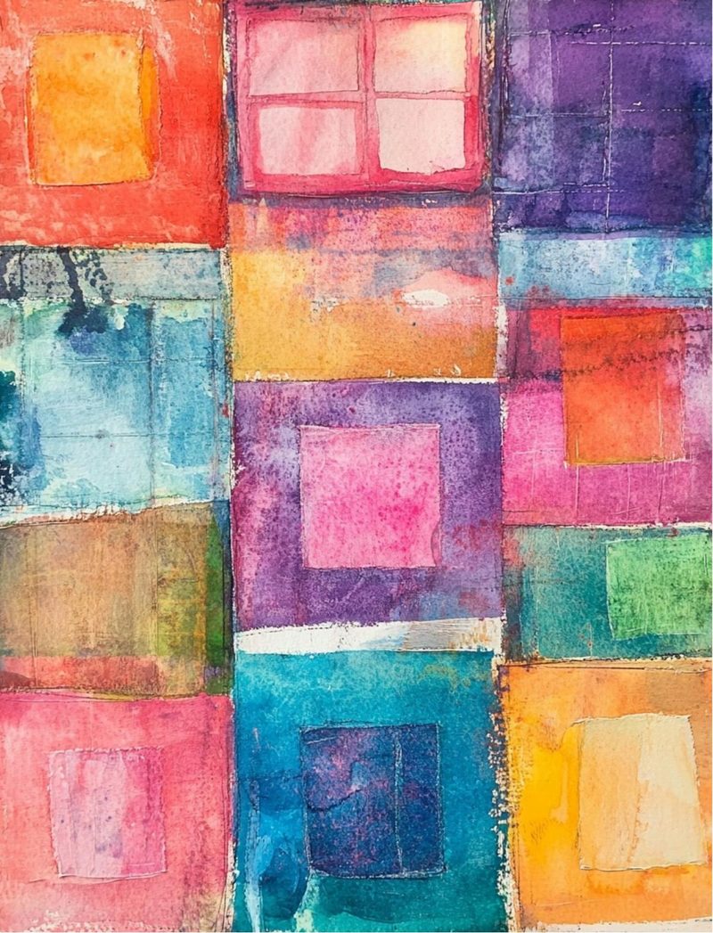 Gilded Pop eBook page 80 — geometric-abstract, color-study, mixed-media-collage