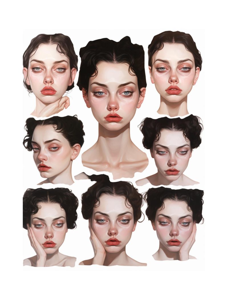 Good Golly Ms. Molly eBook page 49 — portrait study, emotional expression, beauty illustration