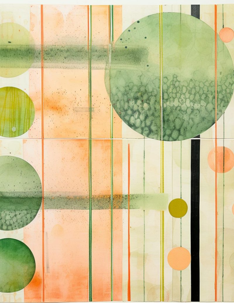 Hare Today, Chair Tomorrow eBook page 27 — abstract geometric, mid-century modern, minimalist watercolor