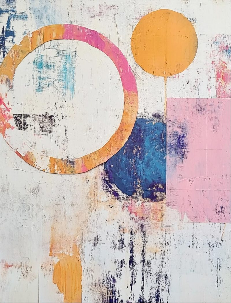 I Need This In My Life eBook page 38 — abstract geometric collage, vintage mixed media, shabby chic aesthetic