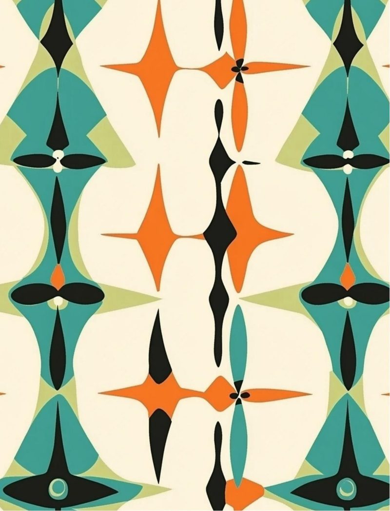 It’s Groovy Baby eBook page 17 — mid-century modern, atomic age, retro geometric pattern