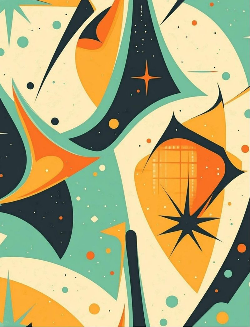 It’s Groovy Baby eBook page 21 — mid-century modern, geometric abstract, retro collage