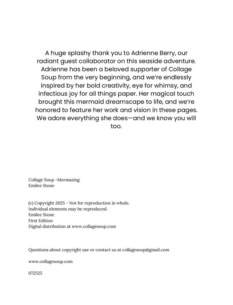 Mermazing eBook page 2 — gratitude, acknowledgment page, nautical theme