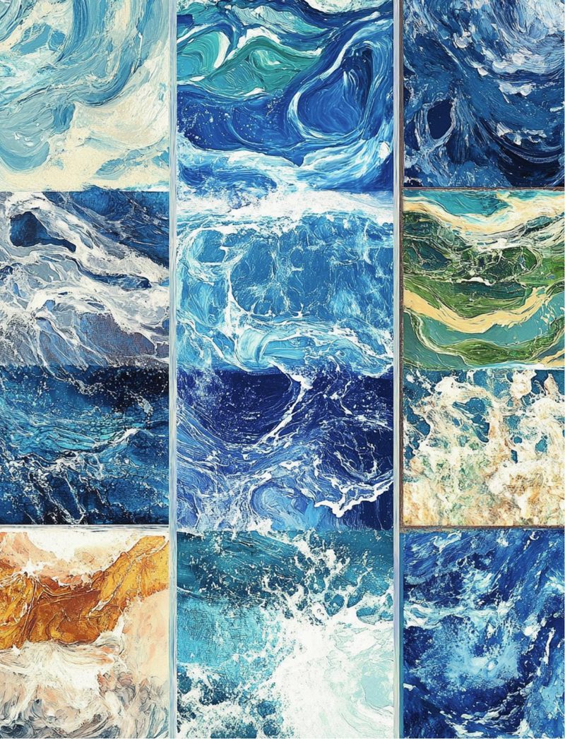 My Name Is Maslow eBook page 13 — abstract-water, ocean-inspired, swirling-patterns
