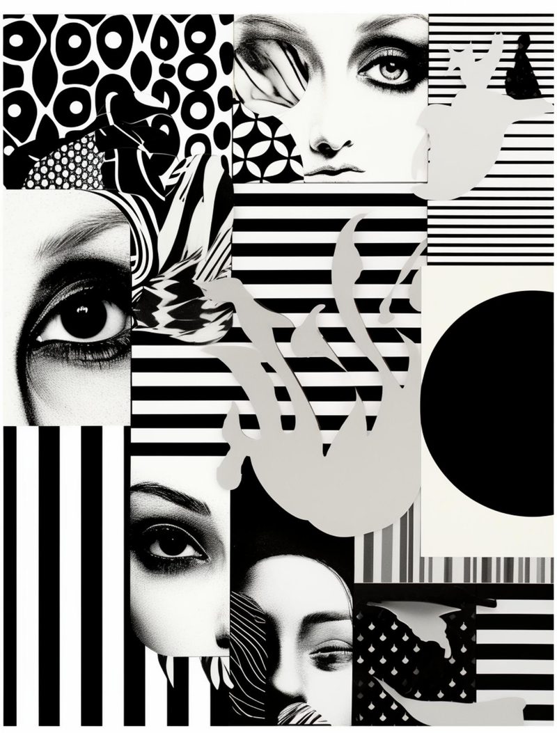 Neither Here Nor There II eBook page 18 — mod pop art, fashion illustration, abstract portrait