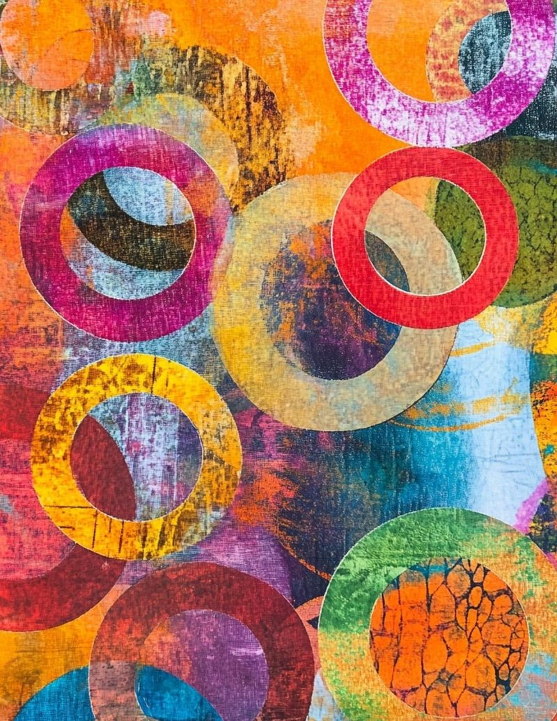 New Year, Same Me eBook page 70 — geometric circles, colorful collage, mixed media art