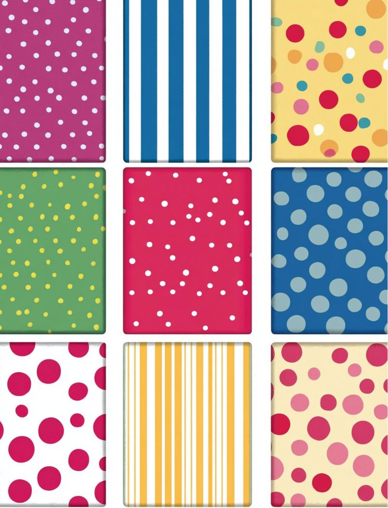 On the Edge eBook page 48 — polka dot pattern, geometric design, colorful paper