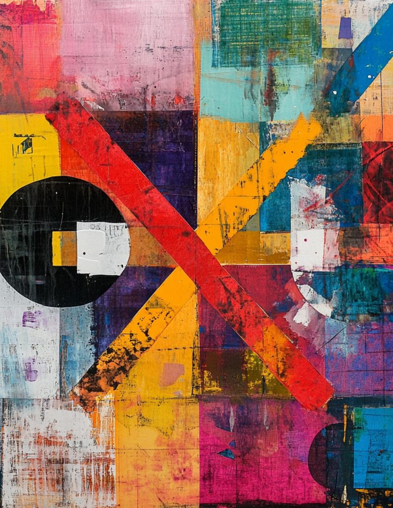 Orimazing eBook page 12 — abstract geometric art, modern collage, bold color blocking
