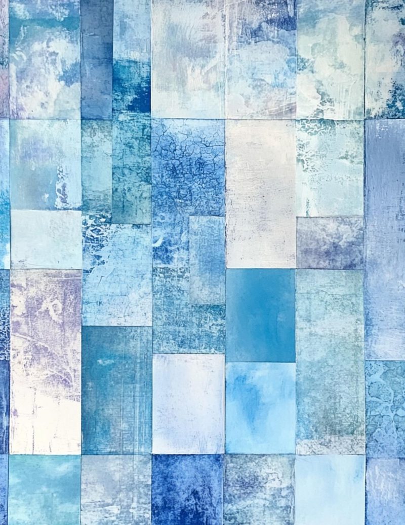 Orimazing eBook page 15 — coastal aesthetic, distressed watercolor, geometric collage