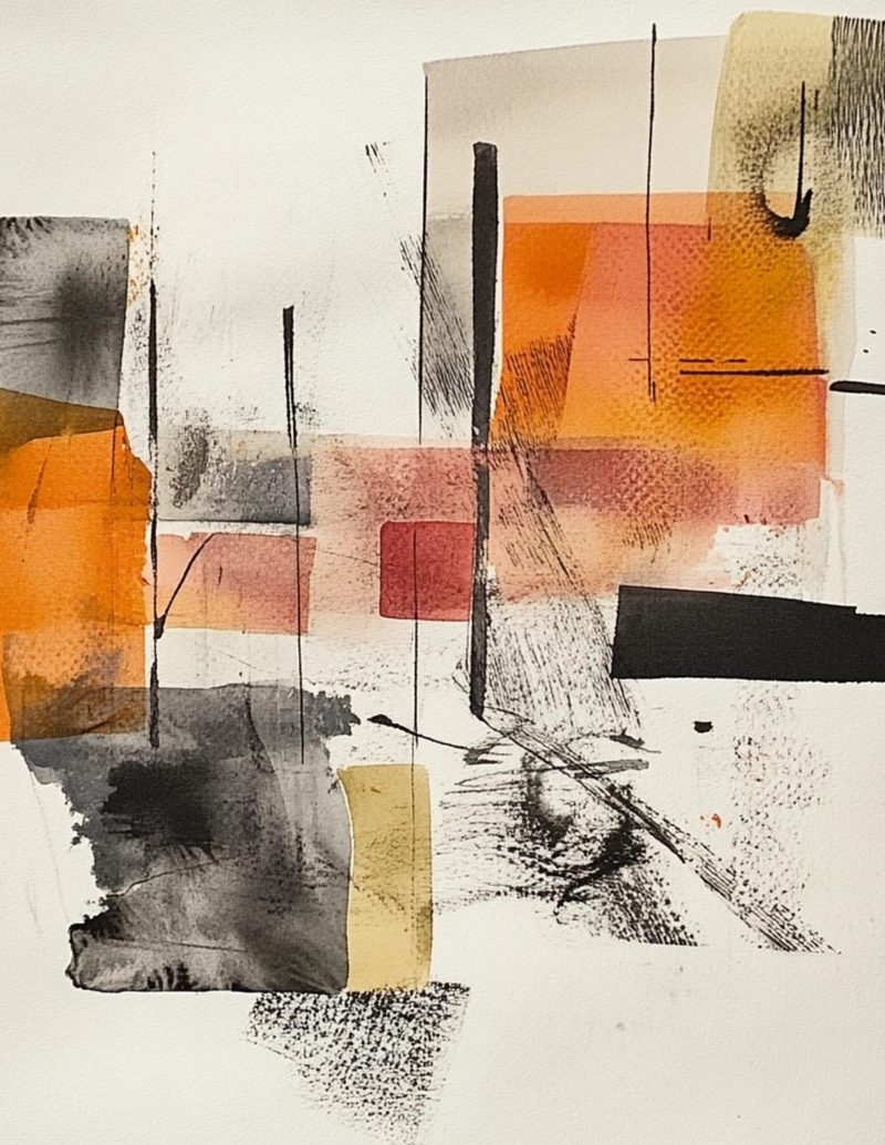 Orimazing eBook page 32 — abstract art, mixed media collage, vintage aesthetic
