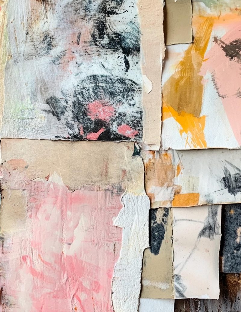 Orimazing eBook page 43 — abstract collage, mixed media art, vintage ephemera