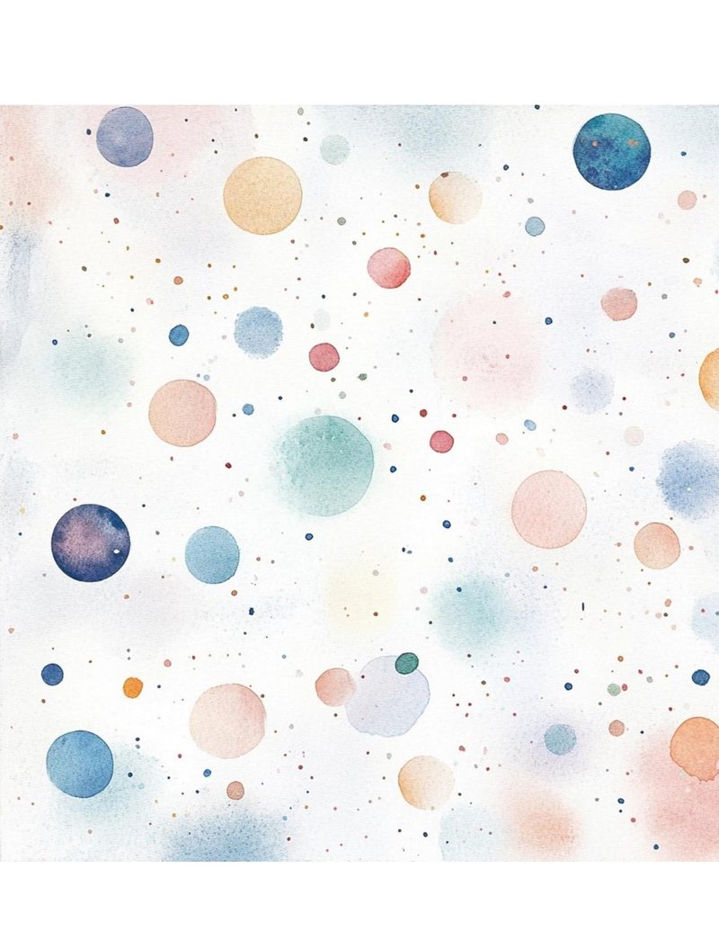 Orimazing eBook page 59 — watercolor abstract, pastel bubbles, dreamy background